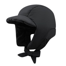 冬季保暖飛行帽，防風護耳加厚帽，戶外運動滑雪帽, 黑色, 1個