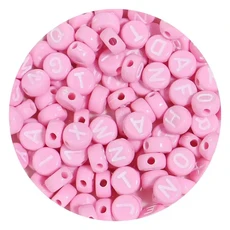 100/200/300/500Pcs 아크릴 혼합 편지 구슬 보석에 대 한 라운드 플랫 느슨한 스페이서 비즈 수 제 Diy 팔, 100PCS, 3 4x7mm-Random Mixed