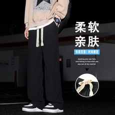 休閒燈芯絨直筒闊腿運動褲 - 春季潮流男士休閒褲, M码 建议体重（50-62.5公斤）, 深灰色