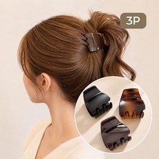 테라리빙 포니테일 집게핀 3종세트 반머리 올림머리, 1세트, 무광블랙,호박브라운,딥브라운 1세트, 무광블랙,호박브라운,딥브라운