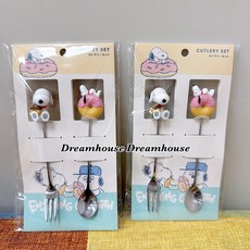 Snoopy 甜甜圈 叉匙組, 史努比, 1個, 叉子, 湯匙