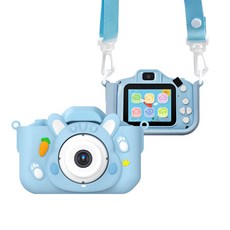 Timo 兒童相機 可愛卡通造型 趣味濾鏡 益智玩具 1080P錄影, 1個, 藍色