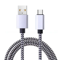 쿠쿠스토어 1m B to Type C 케이블 데이터 동기화 2.4A 고속 충전 나일론 편조 와이어 타입 휴대폰 (화웨이, 1개, 02 2m