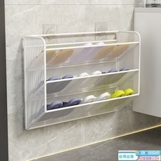 門後窄鞋架牆壁鞋掛架子省空間收納洗手間臥室小拖鞋架子免打孔鞋架 門後置物架 掛壁鞋架 室內鞋架 免打孔, 黑色,小號單層, 1個