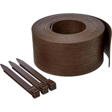 정원 경계 화단 잔디밭 및 경로 5인치 x 40피트 갈색 10개의 말뚝을 위한 아마존 베이직 유연한 조경 가장자리 코일, 5"