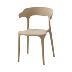 現代簡約PP餐椅 人體工學設計 可疊放收納, 加固款牛角椅卡其,一筆限四個, 1件