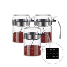 카페로메오 내열유리 손잡이 양념통 세트, 3개, 양념통 300ml