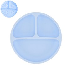플린트 실리콘 빨판 식사 접시 쌀 숟가락 세트 귀여운 요리 얼굴 식기 그릇, 1개, Blue