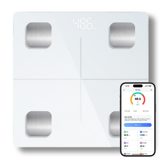 LKOUY 스마트 체중계 체성분 체지방 인바디 정밀측정 가정용, 1개, 화이트, FS8