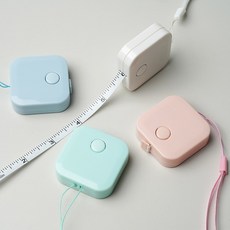 로모주 파스텔 양면 미니줄자 원터치 가정용 휴대용 피팅 줄자, 4개