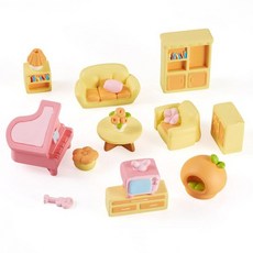 해외 Magibeads 레진 미니 꽃병 식물 화분 미니어처 인형의 집 액세서리 가구 장식품 데스크탑 식기 소품 장식 공예품 성인용 그린 핑크 10개 미국매장정품+ 1725387, 옐로우 가구 세트.