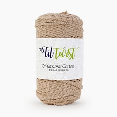 쎄비 필 트위스트 마크라메 코튼 뜨개실, 208 베이지, 1개