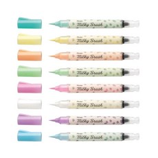 【CHL】PENTEL MILKY BRUSH 牛奶毛筆 彩繪牛奶筆 科學毛筆 XGFH-P, 1個, 白PWX