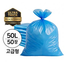 부국비닐봉투 재활용 평판봉투 63호 청색, 50L, 50개