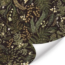 HLNIUC 보태니컬 플라워 벽지(43.2cm x 294.9cm(17 x 118인치)) 빈티지 작약 꽃 콘택트 페이퍼 시누아즈리 꽃 벽 종이 녹색 잎 덩굴 접착 아트지 빅, 우아한 다크