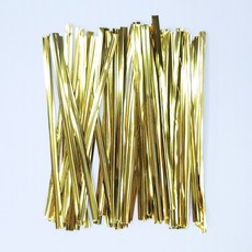 페토닷컴 예쁜 빵끈 포장끈 90종 모음 포장타이, 1개, 끈-15-블링빵끈 골드 10cm