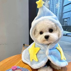 狗狗睡袍披風斗篷寵物毯子秋冬雙層絨, 星星睡袍,S 推薦3.0公斤以下, 1個