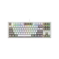 COX 콕스 엔데버 텐키리스 RGB PBT 방수 유선 텐키리스 키보드, 화이트 키캡(화이트 & 그레이 키캡), 무접점