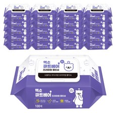 [엑소] 큐트베어 물티슈 캡형 100매 20팩, 20개, 100개입, 2.7g