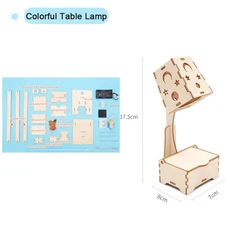 수제 모델 기술 실험 과학 학교 물리적 장난감 아이를위한 교육 소규모 생산 DIY 공예, Table Lamp, 1개