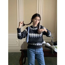 스웨터 여성秋冬감성 북유럽 감성 캐주얼 루즈핏 디자인 감성 상의