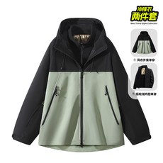 冬季戶外防水防刮透氣登山情侶三合一沖鋒衣外套