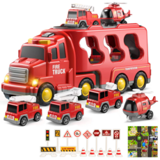 퍼니버스 소방차 장난감 자동차 트럭 세트, 1세트