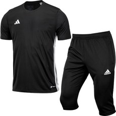 아디다스 기능성 반팔티 7부 반바지 티셔츠 운동복 세트 남여공용 트레이닝복 블랙 + ALS 마스크