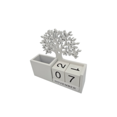 Gift Giant 만년달력 연필꽂이 펜꽂이 명함홀더, 1박스, 화이트