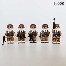 독일군 위장군인 레고호환 조립 미니 피규어 블록, JG008 위장군인 5개, JG008 위장군인 5개, 1세트