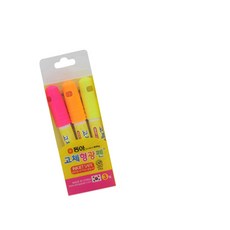 고체 형광펜 3색 세트 모나미형광펜 도서관선물 똑템, 1개