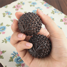 천연 나무 손바닥 마사지 볼 손 지압볼 2P 세트, 2개, 우드