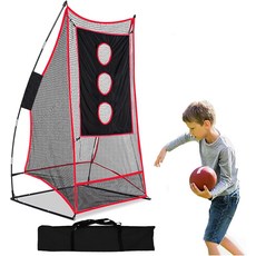 하이굿 풋볼 킥 케이지 네트: 캐리백과 함께 휴대할 수 있는 뒷마당 훈련을 위해 패싱 및 쿼터백을 위한 캐치 네트 연습하기, 3X6FT