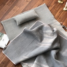메종드그린벨 순면 피그먼트 유아 낮잠이불세트, 그레이