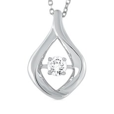 LB 익스클루시브 중고 14K 화이트 골드 다이아몬드 펜던트 네크리스