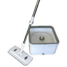 旋轉免手洗拖把 乾溼兩用 方桶拖布, 1個