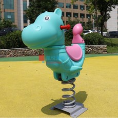 어린이집 유치원 놀이터 야외 스프링 흔들말 흔들목마 아기흔들말 흔들말타기 놀이기구 말타기, 스카이블루 하마, 1개