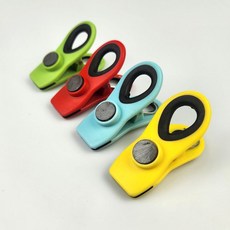 컬러 사무용 자석 집게 냉장고 메모 클립_0070GF, 그린