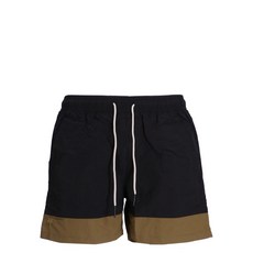 OAS컴퍼니 패턴 드로스트링 스윔 쇼츠, 블랙계열+브라운계열