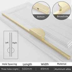 현대 간단한 황금 청동 라운드 카운터 캐비닛 도어 서랍 손잡이 가구 핸들 주방 찬장 도어 하드웨어를 처리, 500mm right