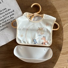 DIU 兒童可拆卸飯兜寶寶吃飯pu防水圍兜男女童口水兜A類