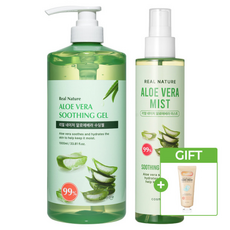 리얼 네이처 알로에 수딩젤 +미스트 / 수분 보습 진정, 1개, 1L