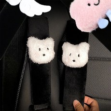 부드러운 차량 안전벨트 커버 2세트 압박 완화 안전벨트 쿠션, 핑크 구름