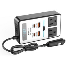 200W 차량용 전원 인버터 PiSFAU DC 12V ~ 110V AC 플러그 어댑터 콘센트 [20W USB-C] / USB 고속 충전기(18W) 노트북용 4.8A 듀얼 US, 200W-XS