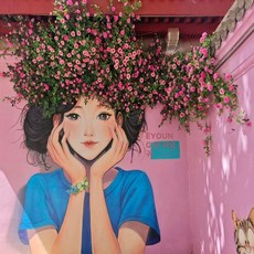 능소화 조화 조경 가짜 장식 벽걸이 인테리어 노란색을 1.8m 로즈 플라워 딥핑크 A, 딥핑크 삼각매