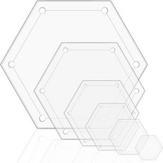 퀼팅 템플릿 6개의 육각형 세트 1인치 1.5인치 2인치 3인치 4인치 5인치 아크릴 퀼트 자 패치워크 제작용 1/4인치 솔기 허용 플라스틱, 퀼팅 템플릿 6개의 육각형 세트 1인치 1.5인치 2인