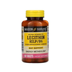 메종내추럴 레시틴 Kelp/B6 플러스 사과식초 100정 영양제 Mason Natural, Mason Natural 레시틴 사과식초 100캡슐