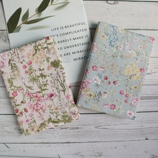 秋葉手作【神秘花園】書衣 書套 可調式布書衣 手工書衣, 1個, 粉色,A6