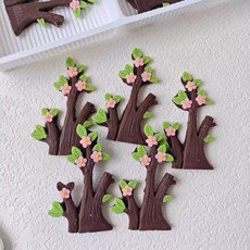 매화 꽃 가지 나무 초콜릿 봄꽃 플라워 케이크 데코 장식 12개입, 옵션 16