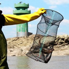 어망 통발 민물 바다 낚시 원형 접이식 포획 어구 그물망 낚시용품, 2-통발-특대형